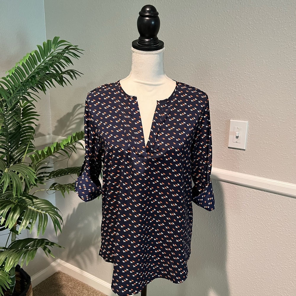 Market and Spruce Bird Print Blouse